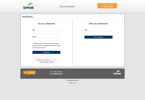 
                            1. olá, faça seu LOGIN ou CADASTRE-SE - Senac PSG