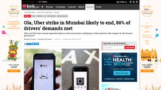 
                            8. Ola, Uber strike in Mumbai likely to end, 80% of drivers' demands met ...