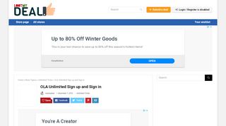 
                            3. OLA Unlimited Sign up and Sign in - lootmydeal