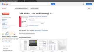 
                            9. OLAP Services Guide for MicroStrategy 9. 3 - Google Books-Ergebnisseite