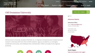 
                            6. Old Dominion University | The Common Application
