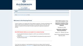 
                            4. Old Dominion University - Welcome to the Housing Portal