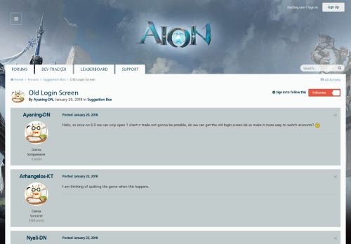 
                            9. Old Login Screen - Suggestion Box - Aion Online