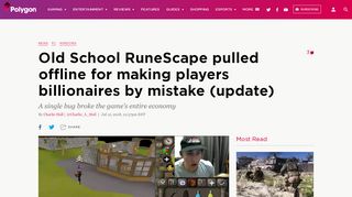 
                            7. Old School RuneScape pulled offline for making players billionaires ...