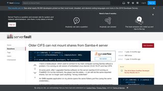 
                            1. Older CIFS can not mount shares from Samba-4 server - Server Fault