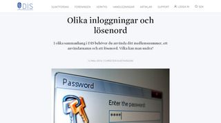 
                            2. Olika inloggningar och lösenord | DIS