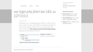 
                            7. Oliver Hutz | wp-login.php führt bei 1&1 zu 127.0.0.1
