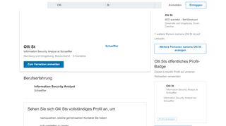
                            10. Olli St – Information Security Analyst – Schaeffler | LinkedIn