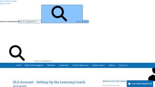 
                            3. OLS Account - Setting Up the Learning Coach Account