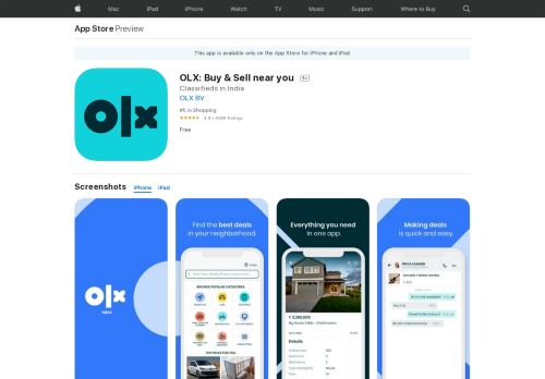 
                            11. OLX: Buy & Sell near you on the App Store - iTunes - Apple