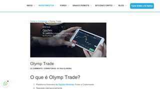 
                            5. Olymp Trade - Conta Demo Gratuita e Promoções Exclusivas AQUI!