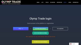 
                            9. Olymp Trade Login - Login to the platform or register. Olymp trade sign ...