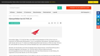 
                            7. Olympiafieber bei ACTIVE 24 - Active 24 GmbH - Pressemitteilung