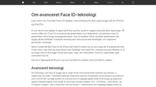 
                            5. Om avanceret Face ID-teknologi - Apple-support