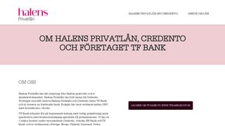 
                            6. Om oss - Halens Privatlån / TF Bank