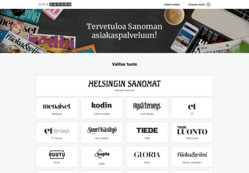 
                            1. Oma Sanoma: Sanoma asiakaspalvelu