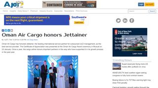 
                            11. Oman Air Cargo honors Jettainer | AJOT.COM