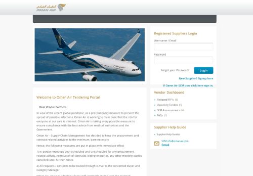 
                            9. Oman Air Tendering Portal