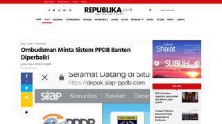 
                            9. Ombudsman Minta Sistem PPDB Banten Diperbaiki | Republika Online