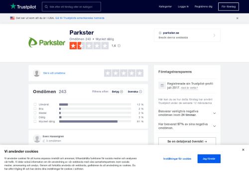 
                            6. Omdömen om Parkster | Läs kundernas omdömen om parkster.se