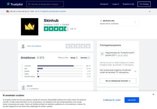 
                            10. Omdömen om Skinhub | Läs kundernas omdömen om skinhub.com