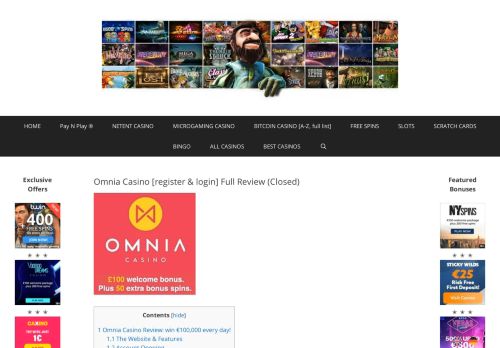 
                            13. Omnia Casino [register & login] 50 free spins and 100% free bonus