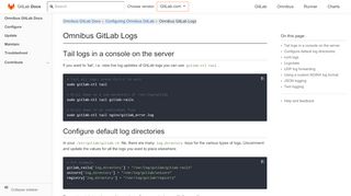 
                            2. Omnibus GitLab Logs | GitLab