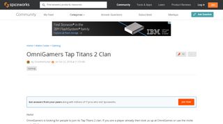 
                            11. OmniGamers Tap Titans 2 Clan - Gaming - Spiceworks Community