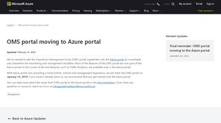
                            8. OMS portal moving to Azure portal | Azure updates | Microsoft Azure