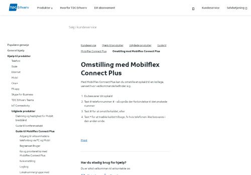 
                            4. Omstilling og Viderestilling med Mobilflex Connect Plus - TDC Erhverv