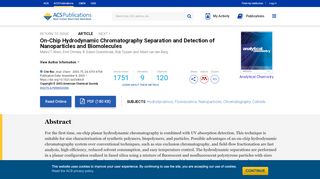 
                            8. On-Chip Hydrodynamic Chromatography Separation and Detection of ...