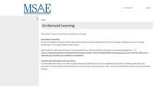 
                            7. On-Demand Learning | MSAE Third Thought®