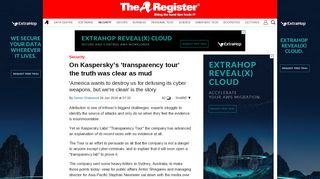 
                            9. On Kaspersky's 'transparency tour' the truth was clear as mud • The ...