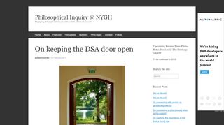 
                            9. On keeping the DSA door open | Philosophical Inquiry @ NYGH