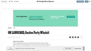 
                            9. ON LANGUAGE; Garden Party Whatsit - The New York Times