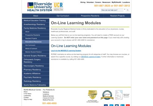 
                            6. On-Line Learning Modules - Riverside University Health System