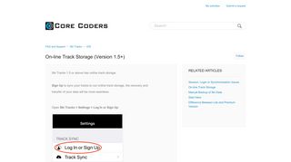 
                            2. On-line Track Storage (Version 1.5+) – FAQ and Support