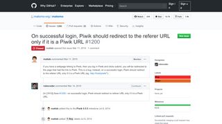 
                            7. On successful login, Piwik should redirect to the referer URL only if it is ...