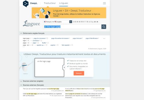 
                            4. on the login page - Traduction française – Linguee