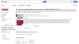 
                            5. On the Move to Meaningful Internet Systems: OTM 2009 Workshops: ... - Google बुक के परिणाम