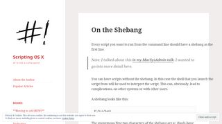 
                            10. On the Shebang – Scripting OS X