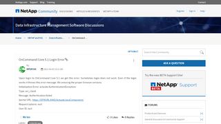 
                            3. OnCommand Core 5.1 login error - NetApp Community