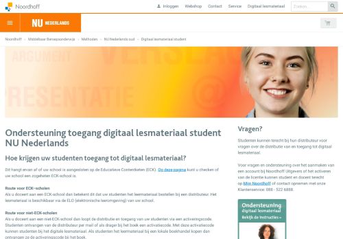 
                            4. Ondersteuning toegang digitaal lesmateriaal student NU Nederlands