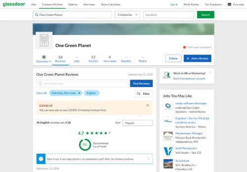 
                            11. One Green Planet Reviews | Glassdoor