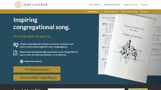 
                            10. ONE LICENSE | church music copyright permissions