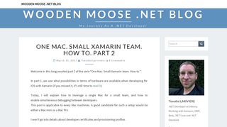 
                            6. One Mac. Small Xamarin team. How to. Part 2 – Wooden Moose .NET ...