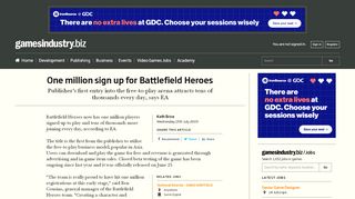 
                            9. One million sign up for Battlefield Heroes | GamesIndustry.biz