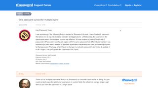 
                            8. One password synced for multiple logins — 1Password Forum