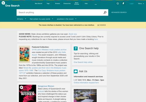 
                            5. One Search, the library catalogue - onesearch.slq.qld.gov.au. - State ...