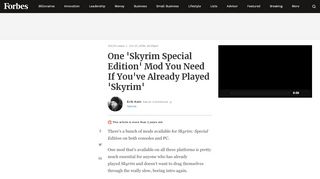 
                            11. One 'Skyrim Special Edition' Mod You Need If You've Already Played ...